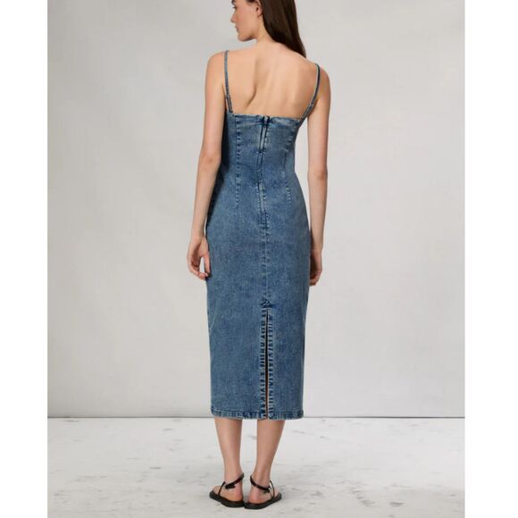 rag & bone Women's WDD24SW1B67FUEL Size 8 Blue Flexi Jasmine Denim Dress NWT - Picture 2 of 10